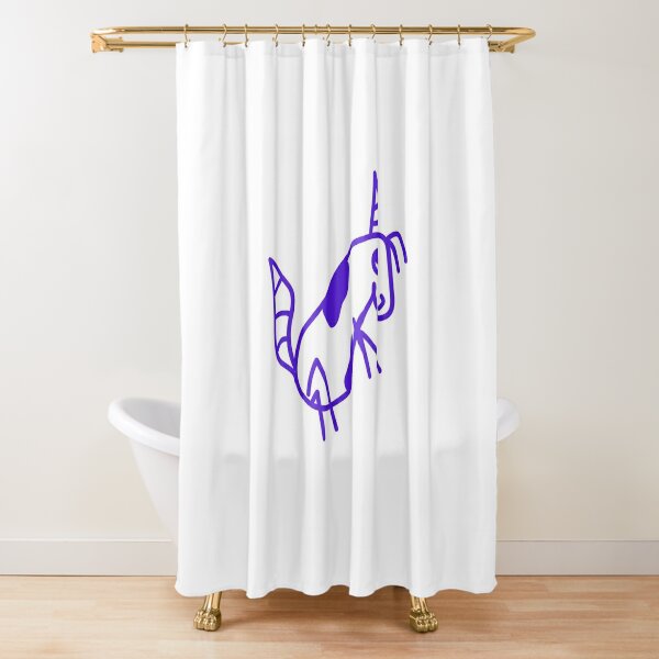 Tokidoki Sea Punk Shower Curtain with Rings (Blue) : : Home