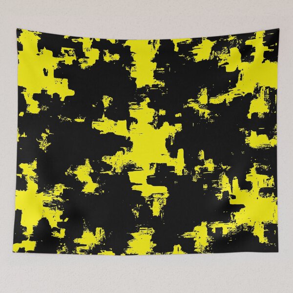 Item preview, Yellow and Black Abstract Splatter designed and sold by BigTexFunkadelic.