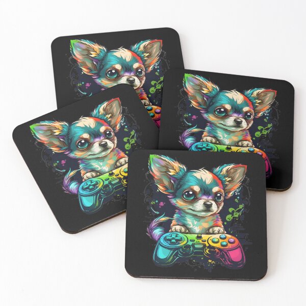 Item preview, Colorful Kawaii Dog Chihuahua Gamer designed and sold by Leonardo Palumbo.