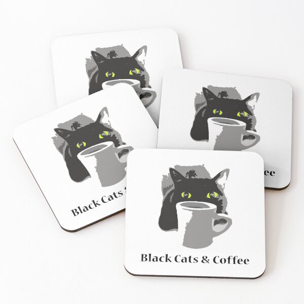 Item preview, Black Cats & Coffee (recommended for light colored clothing) designed and sold by cafecats.