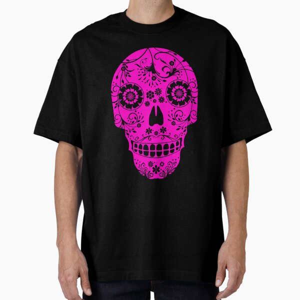 Sugar Skull | Mexican Pink Day of the Dead Oversized T-Shirt