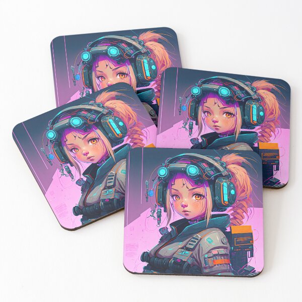 Item preview, Cyberpunk Aesthetic Girl Sci-Fi Neon Female Character Vaporwave Japanese Art designed and sold by ultra-cool.