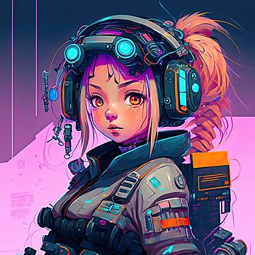 Cyberpunk Female Character in Futuristic Outfit Sticker by VNL-store