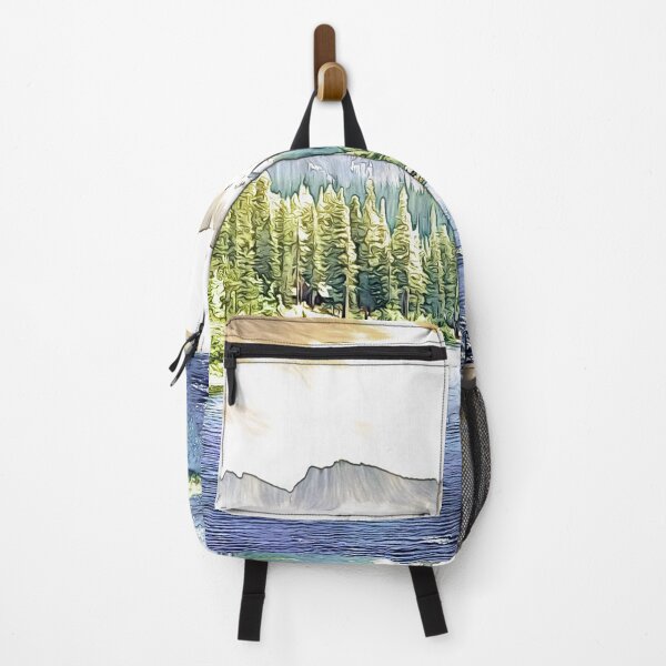 Item preview, Mountain lake art blue green designed and sold by Inktown.