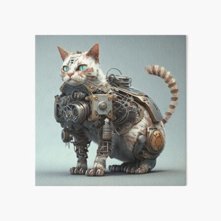 cat robot Art Board Print by AIartiste911