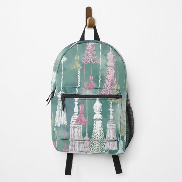 Item preview, Tassels in white and pink on a green watercolor background designed and sold by Katj-A-Studio.
