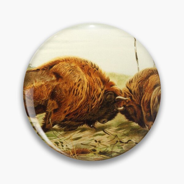 Artikelvorschau, Vintage Bison Bull Fight Malerei 1896 entworfen und verkauft von w-world-life-co.