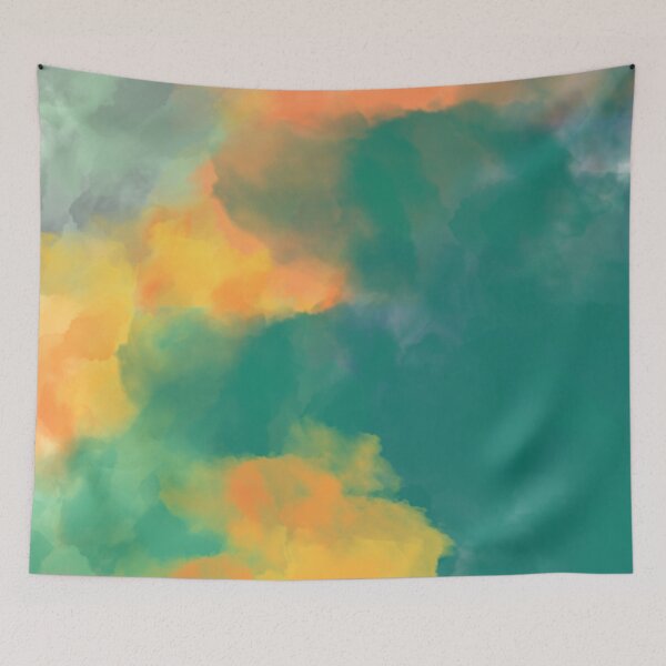 Item preview, Pastel Grass Fire Enigma Canvas abstract wall tapestry designed and sold by PetraKDesigns.