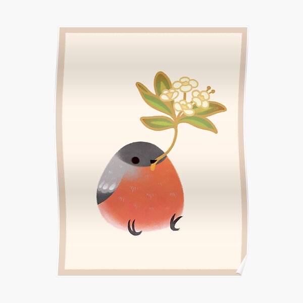 Eurasian bullfinch Poster