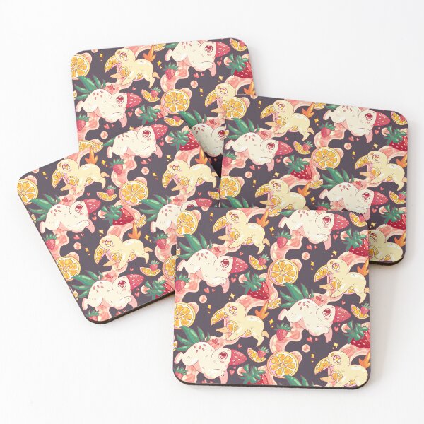 Item preview, Strawberry Lemonade Critters - Repeating Pattern designed and sold by Dragonspiralart.