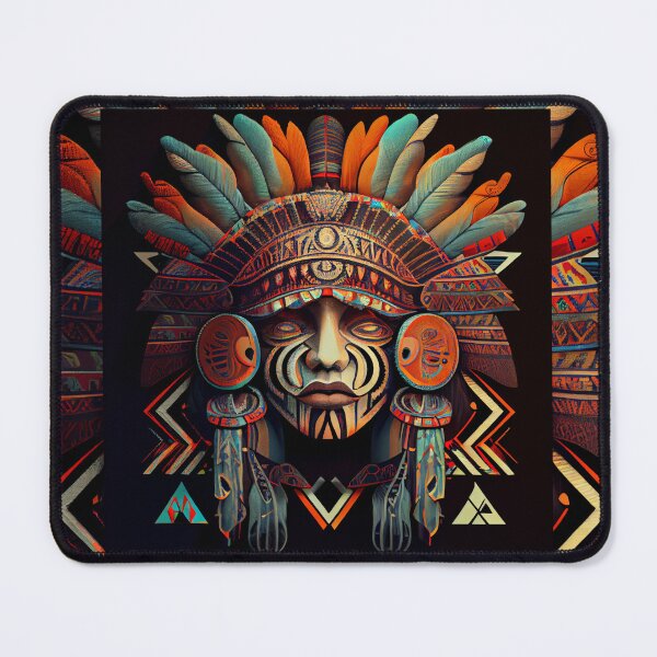 Item preview, Beautiful Aztec Figure with a Colorful Plume, monica-designs designed and sold by Monica-Designs.