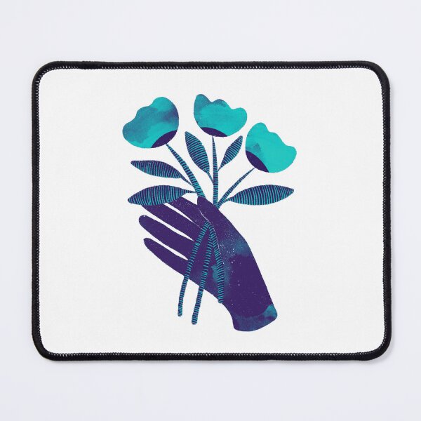 Item preview, Dark purple blue hand with turquoise flowers for you designed and sold by IULIART.