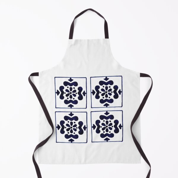 Item preview, Navy Blue Square Flower Tiles designed and sold by Reynareyna.