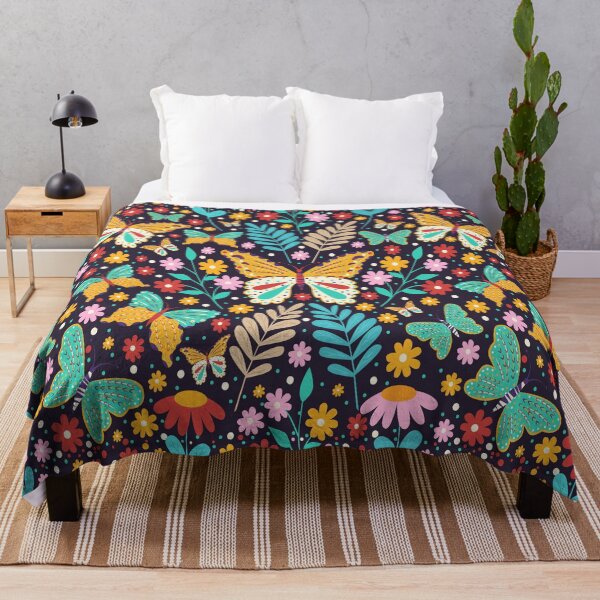 Item preview, spring butterflies, with flowers and herbs on a dark background designed and sold by Artistbro1.