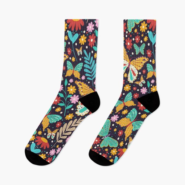 Item preview, spring butterflies, with flowers and herbs on a dark background designed and sold by Artistbro1.