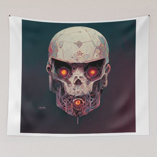Item preview, Terminator Inspired Cyborg Skull designed and sold by ArtificialEye.