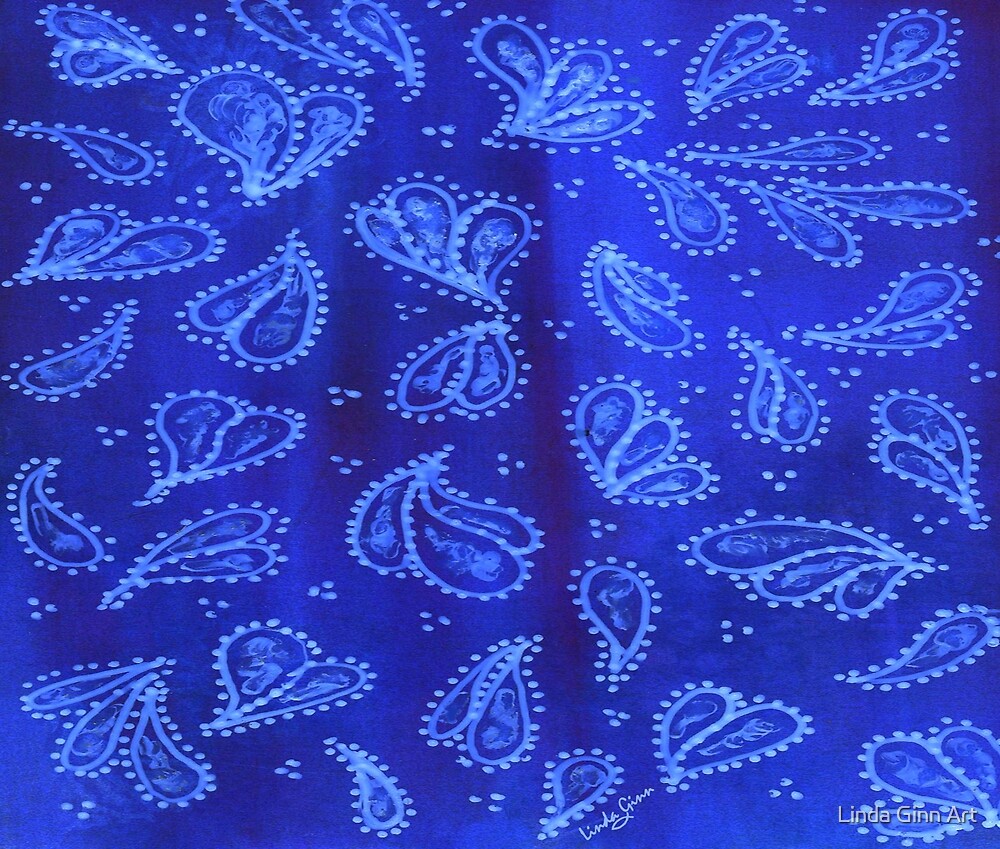 "Blue Paisley Print" by Linda Ginn Redbubble