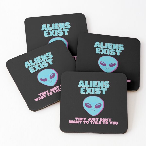 Aperçu de l'œuvre Les extraterrestres existent - fond noir créée et vendue par planetarydesign.