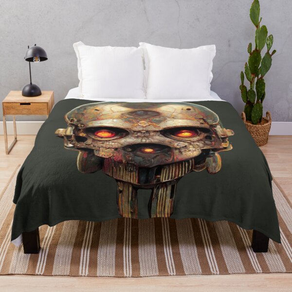 Item preview, Vintage Gold Terminator Inspired Cyborg Skull designed and sold by ArtificialEye.