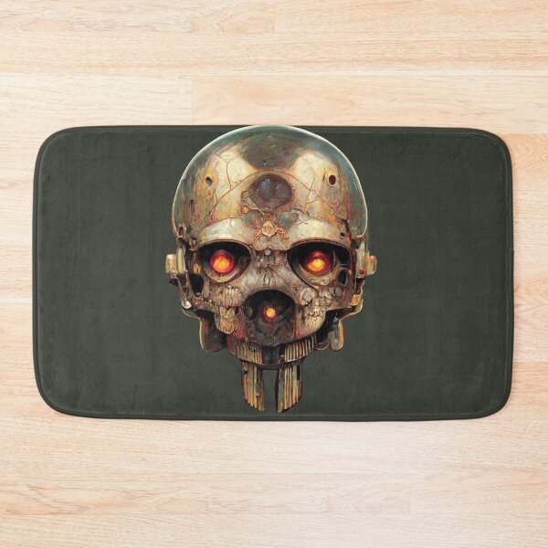 Item preview, Vintage Gold Terminator Inspired Cyborg Skull designed and sold by ArtificialEye.