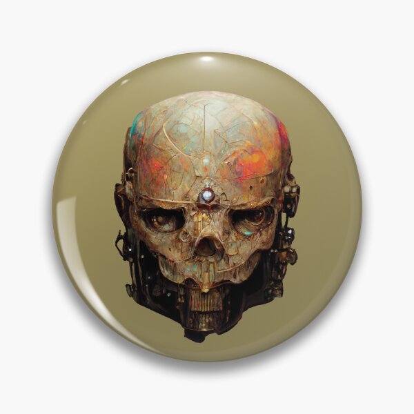 Item preview, Evil Steampunk Terminator Inspired Cyborg Skull designed and sold by ArtificialEye.