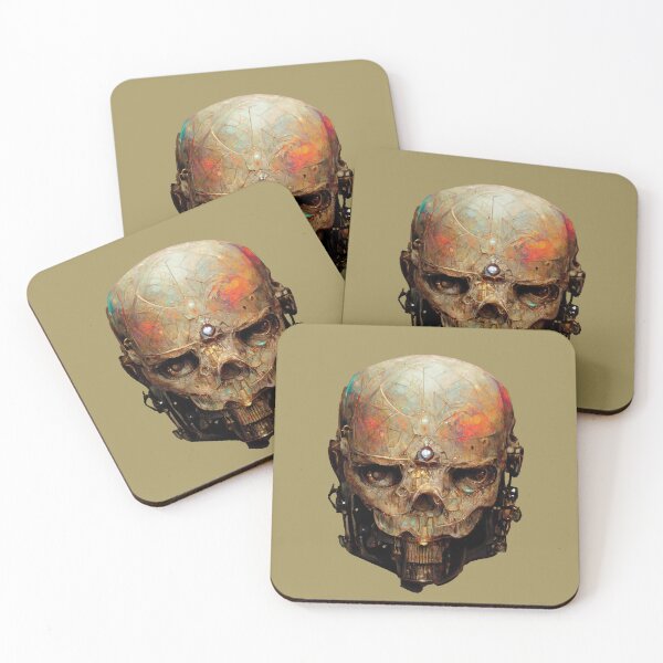 Item preview, Evil Steampunk Terminator Inspired Cyborg Skull designed and sold by ArtificialEye.