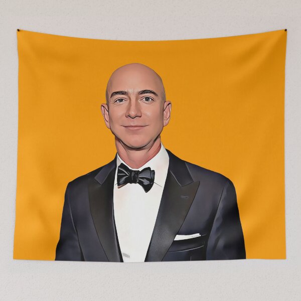 Item preview, Jeff Bezos Artwork - The Visionary Behind Amazon's Success designed and sold by CartoonStarsStd.
