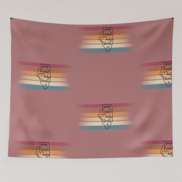 Item preview, My heart beats in Illinois designed and sold by HooYooTeeTees.