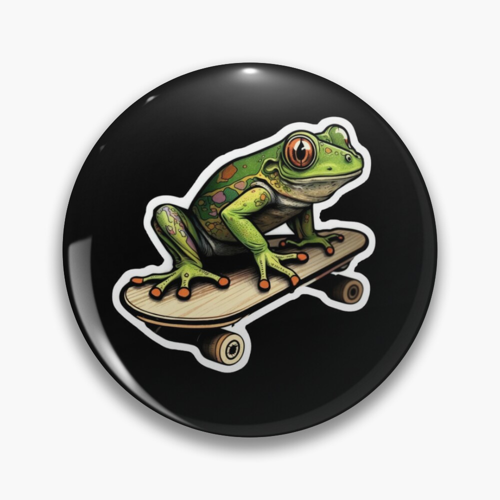 Skateboarding Frog - Frog - Pin