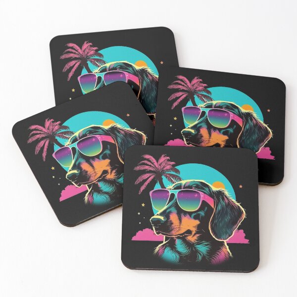 Item preview, Vaporwave Dachshund Wearing Shades designed and sold by Cnhert.