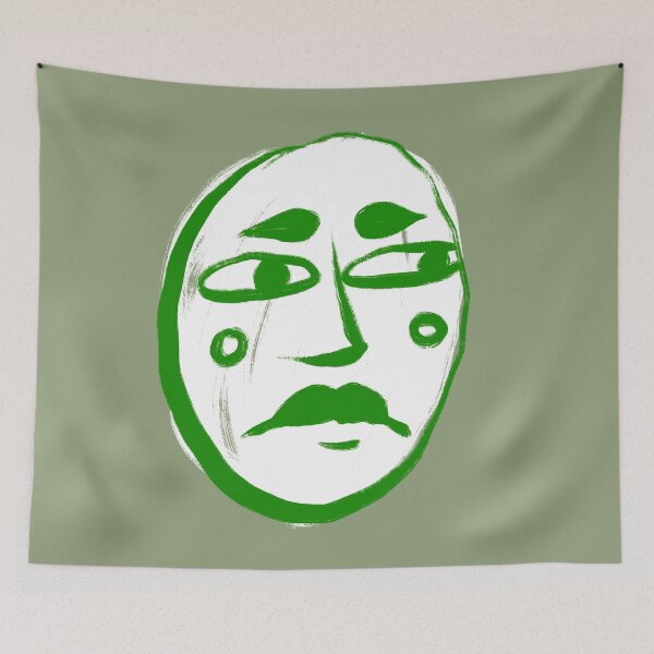 Item preview, Simple Abstract Face - Green designed and sold by haldoodles18.