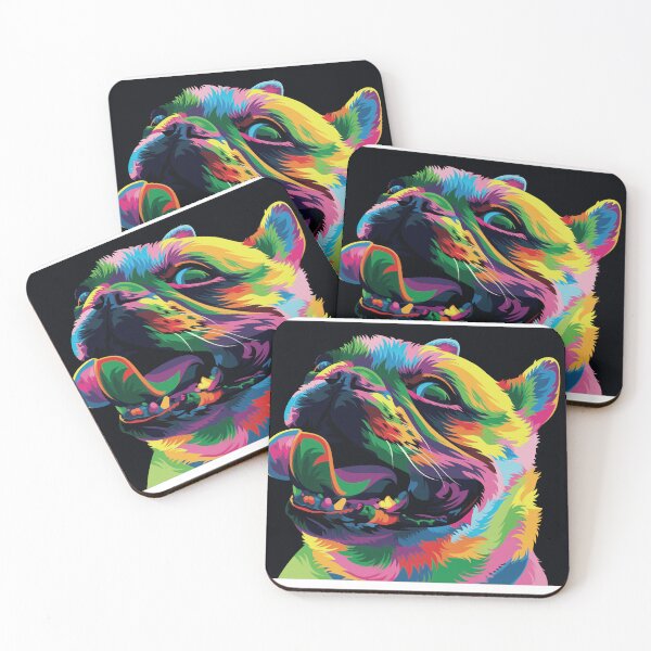 Aperçu de l'œuvre Chien Animal Multicolore créée et vendue par Print-Online.