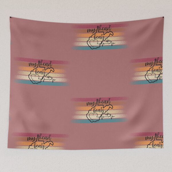 Item preview, My heart beats in West Virginia designed and sold by HooYooTeeTees.