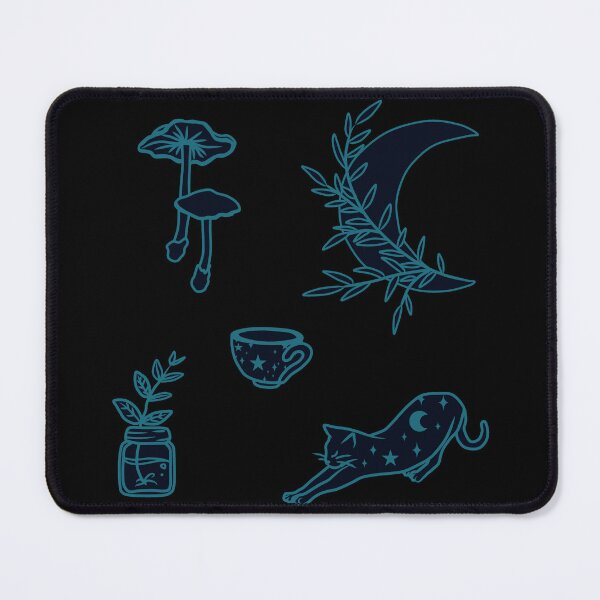 Item preview, Midnight Garden Pattern - Celestial Cat and Plants designed and sold by HavenAlethea.