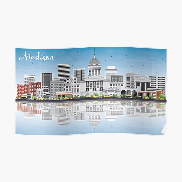 Madison - Grey Skyline Poster