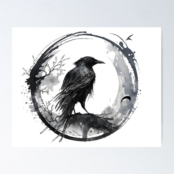 Item preview, Crow with Red Eyes designed and sold by CalyCollab.
