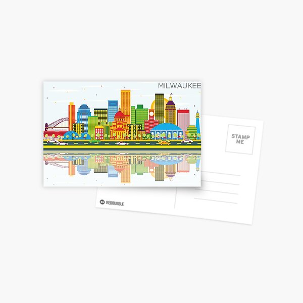 Milwaukee - Color Skyline Postcard