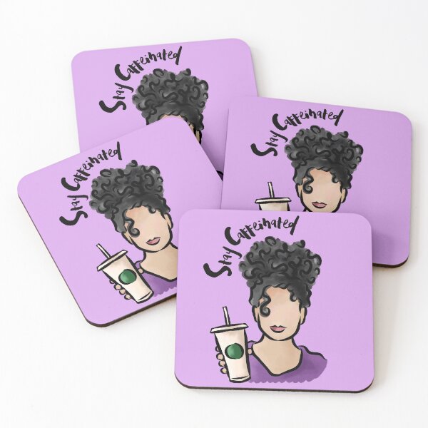 Item preview, Stay Caffeinated (Black) designed and sold by Curly-Cuties.