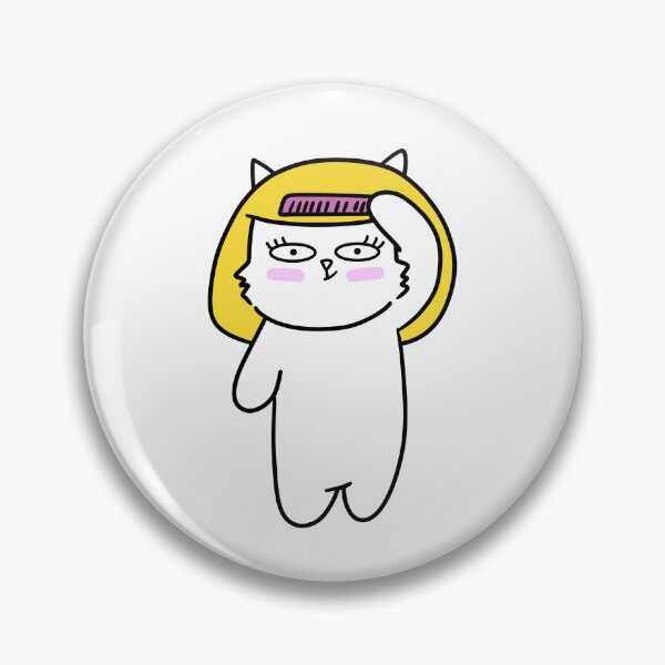 Item preview, A cat combing its hair / white cat / yellow hair  designed and sold by riristudio.