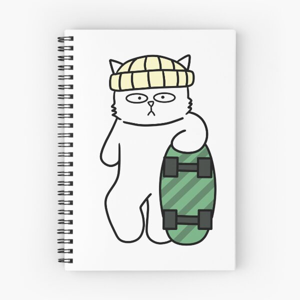 Item preview, A cat riding a board / white cat / board / chic designed and sold by riristudio.