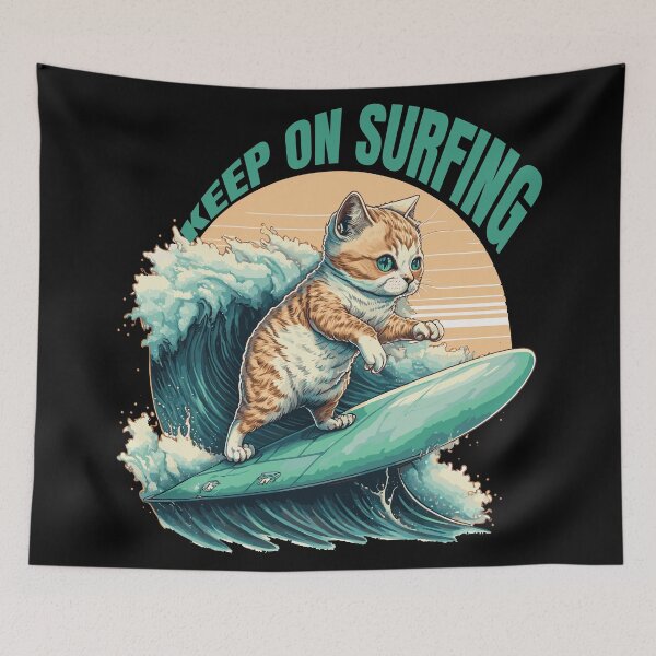 Item preview, Keep on surfing - Surfing Cat  designed and sold by Artocity99.