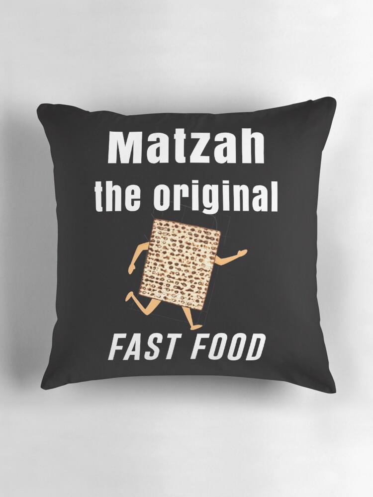 Thumbnail 3 of 4, Pillow, Funny Passover Seder, Matzah the Original Fast Food, Passover Gift, Pesach Design designed and sold by novelteemerch.