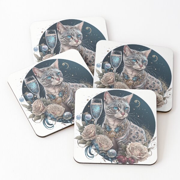 Item preview, White Bengal Cat Celebration designed and sold by Nocturne  Paws.