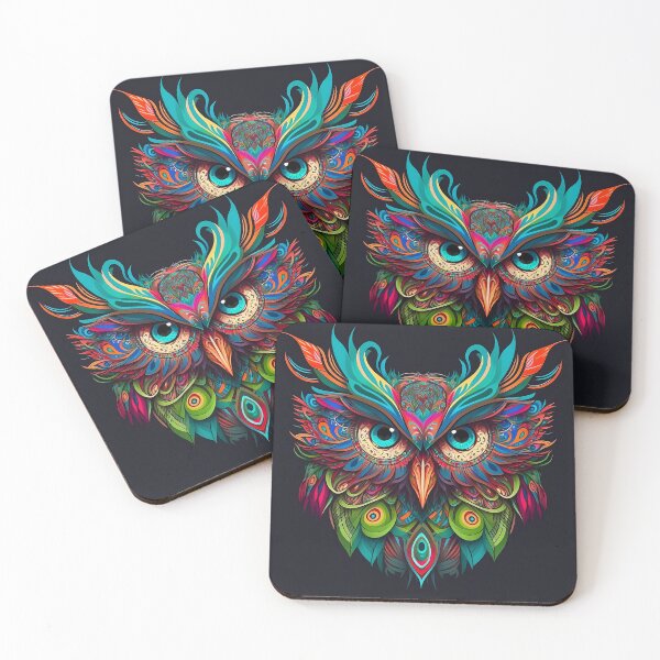 Item preview, I can see this technicolour psychedelic owl  designed and sold by Silverstormer.