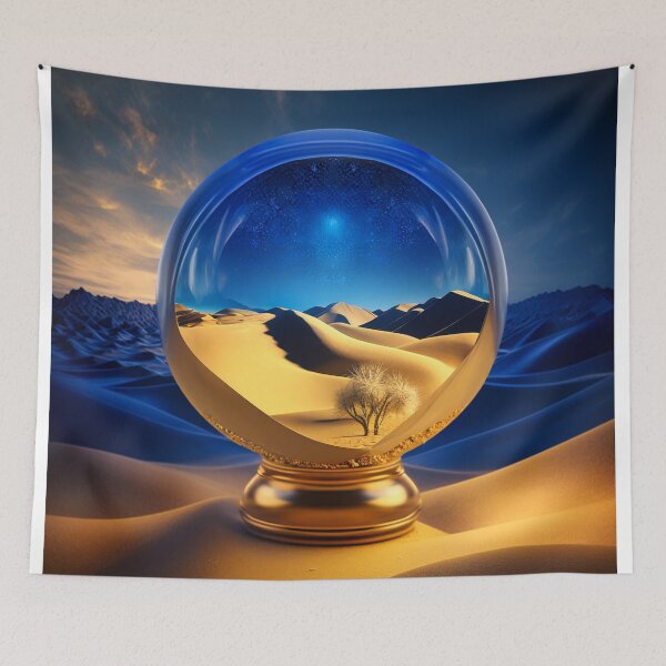 Item preview, Fantasy Landscape Art, Blue and Gold designed and sold by Fantasy Masterpiece.