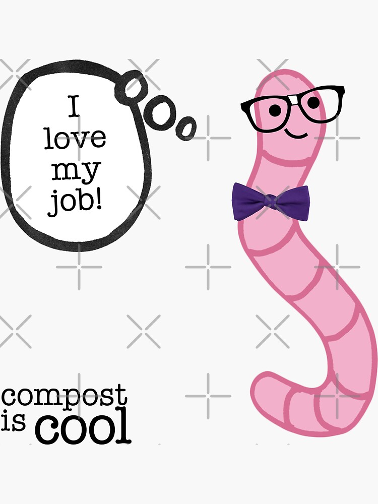Thumbnail 3 of 3, Sticker, compost worm (nerd) designed and sold by mystudiocreate.