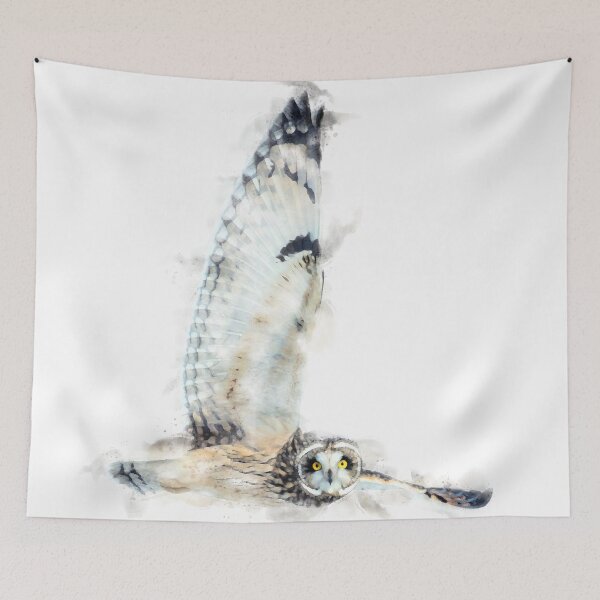Item preview, Short-eared Owl Watercolour Artwork designed and sold by Typeglyphs.