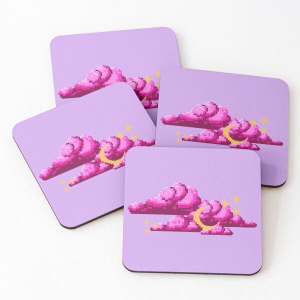 Artikelvorschau, Pixel-Sonnenuntergang in Pink mit lila Hintergrund entworfen und verkauft von Arcane Orchid.
