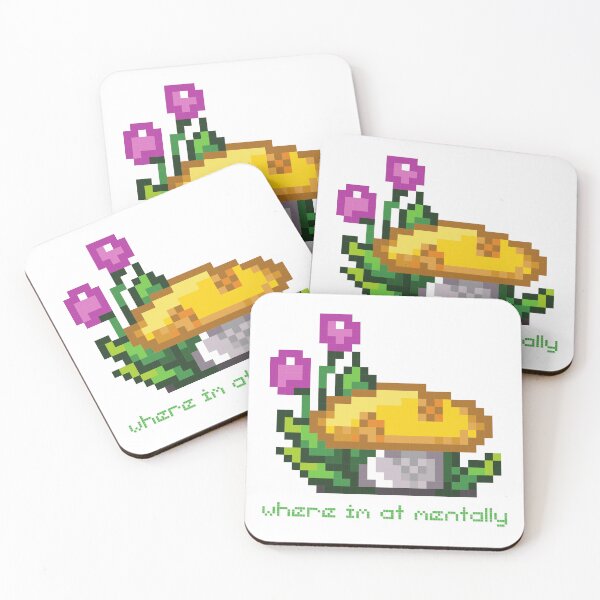 Item preview, Pixel Mushrooms Meme. Mental Health designed and sold by Arcane Orchid.
