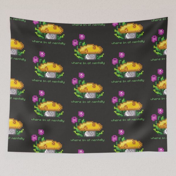 Item preview, Pixel Mushrooms Meme. Mental Health designed and sold by Arcane Orchid.